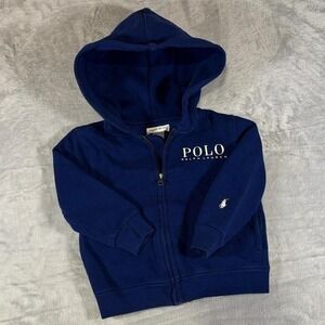 Ralph Lauren Polo Zip Hoodie | Navy Blue | Baby Size 18M